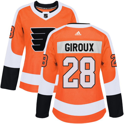 Adidas Philadelphia Flyers #28 Claude Giroux Orange Home Authentic Women Stitched NHL Jersey->women nhl jersey->Women Jersey